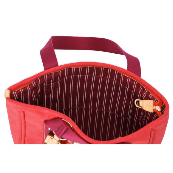 Louis Vuitton Cabas MM Antigua Tote Bag M40034 Red Rouge Canvas - Picture 8 of 11